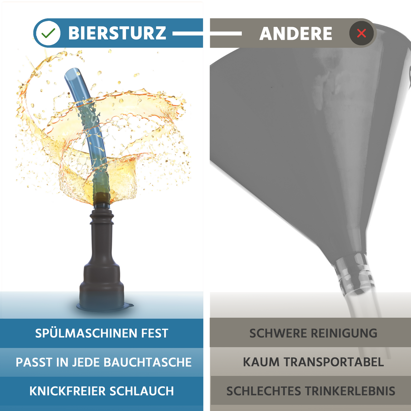 Biersturz Dosentrichter Festival Bierbong Schwarz